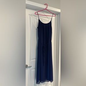 Blue Chiffon Trapeze Maxi Dress OWO